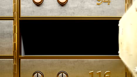 empty safety deposit box opened by two golden keys