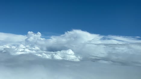 aerial pilot pov from a jet cockpit while doing a left turn to avoid bad weather ahead