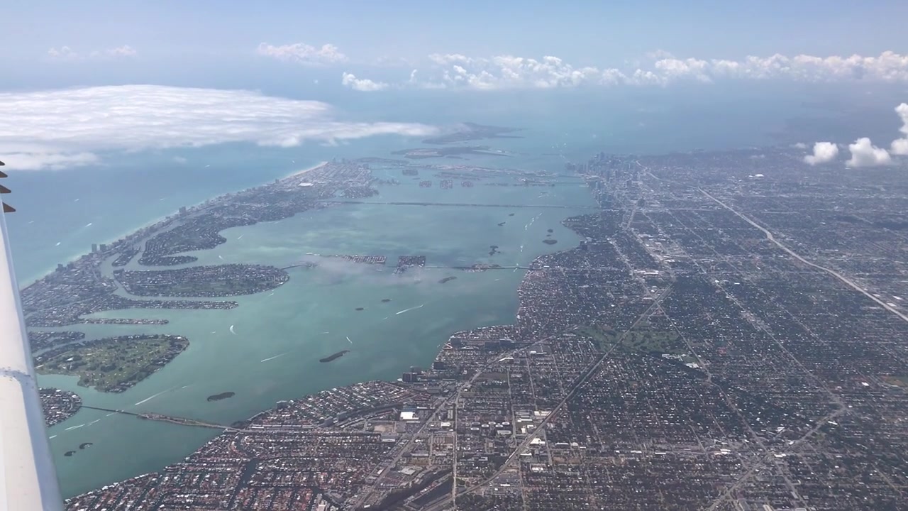 Vista aerea su Miami Beach.