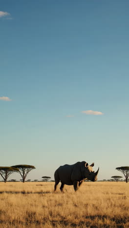 white rhinos in african savanna