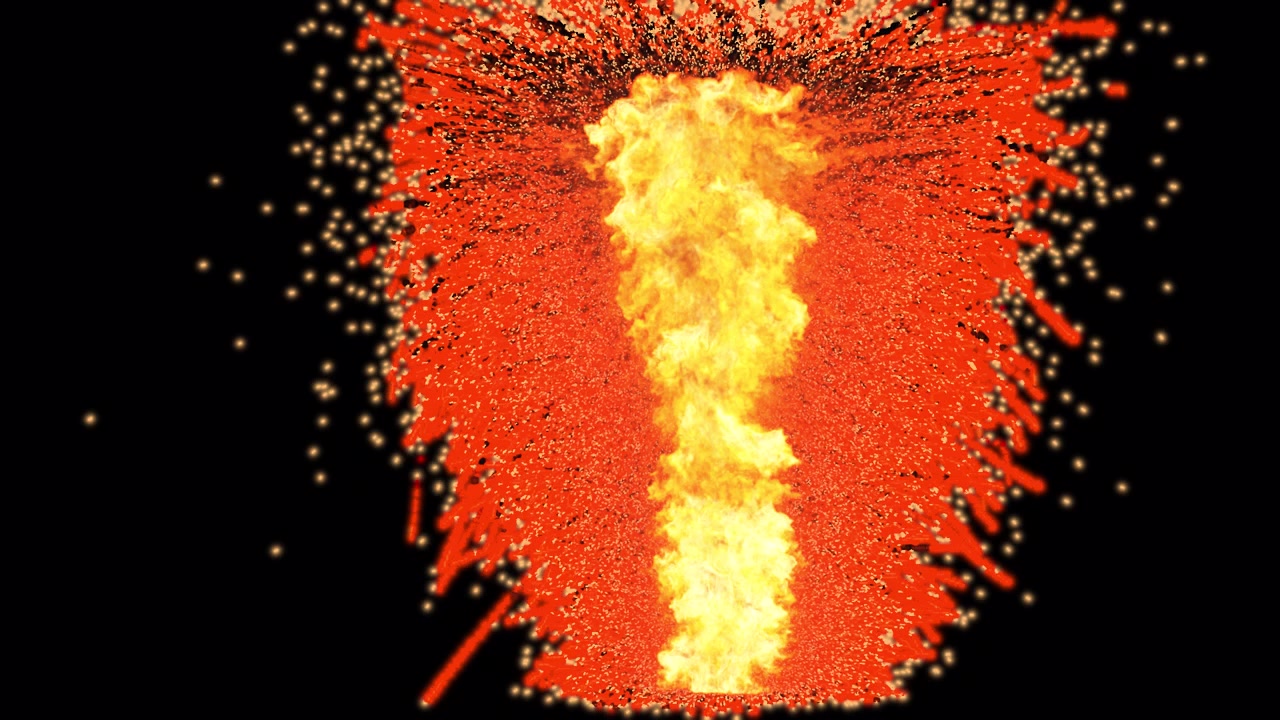 Feuerexplosion auf transparentem Hintergrund erweitern