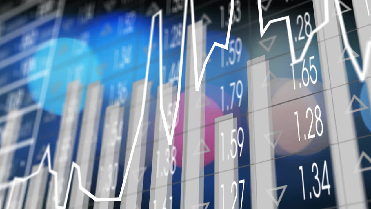 Animation of data processing over bokeh on black background