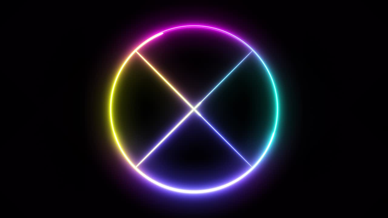 esfera de neón luminescente y colorida abstracta.