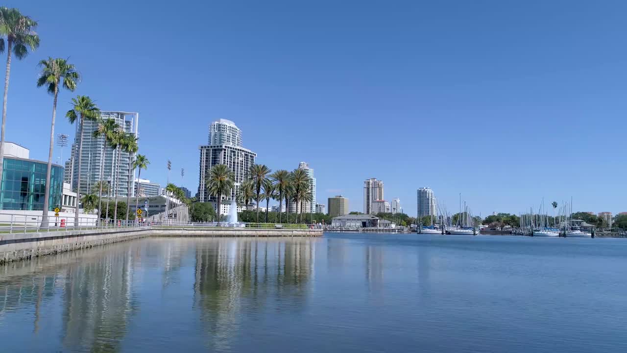 4K Panorama Video of Marina in St Petersburg, Florida