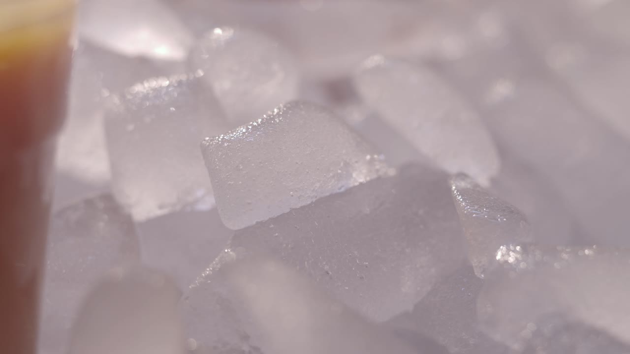 얼음 큐브의 클로즈업