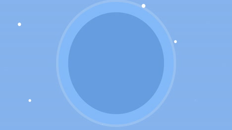 animation of pulsating circle on blue background with white dots