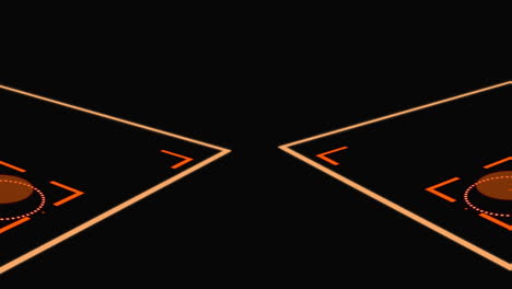 animation of orange scopes scanning with copy space on black background