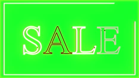 sale neon sign motion graphic effects with greenscreen