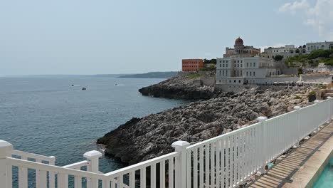 footage on the sea landscape of santa cesarea terme, puglia, italy. august 2021