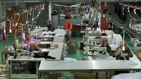 efficient textile production line in a modern factory