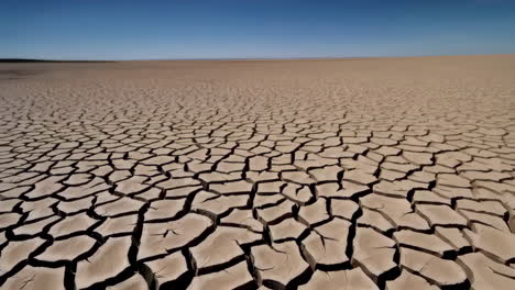 cracked dry desert landscape under blue sky