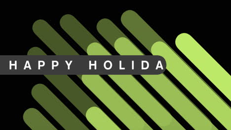 happy holidays text with green lines on modern black gradient