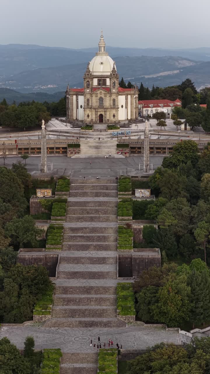 Vertical shot of Sameiro sanctuary in Braga