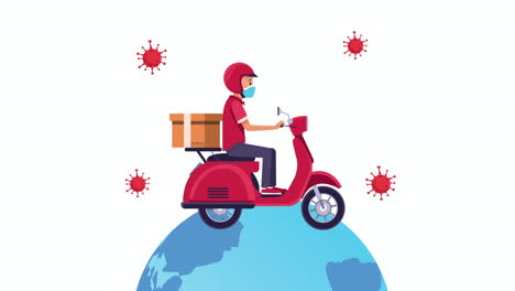 servicio de entrega en animación de motocicletas
