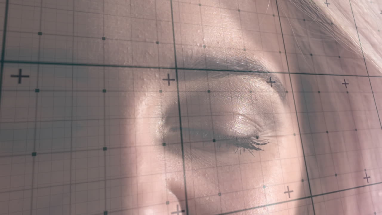 백인 여성에 대한 데이터 처리 애니메이션