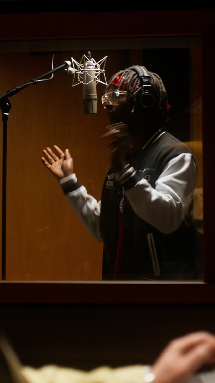 Recording Artist in Music Studio