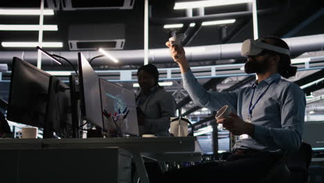 vertical video data center developer using virtual reality technology for ai llm visualization