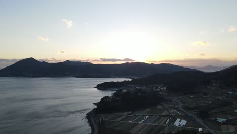 Farming-rural-settlement,-small-village-Namhae