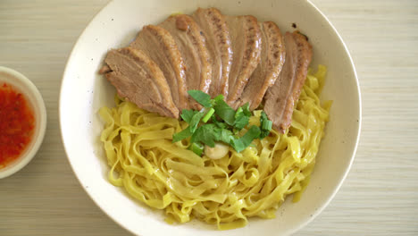 dried duck noodles in white bowl - asian food style