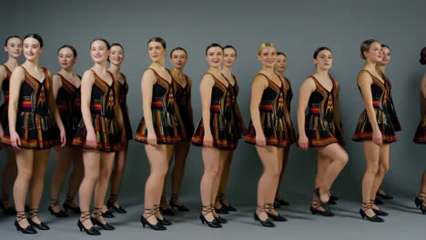 group of women in traditional dance costumes