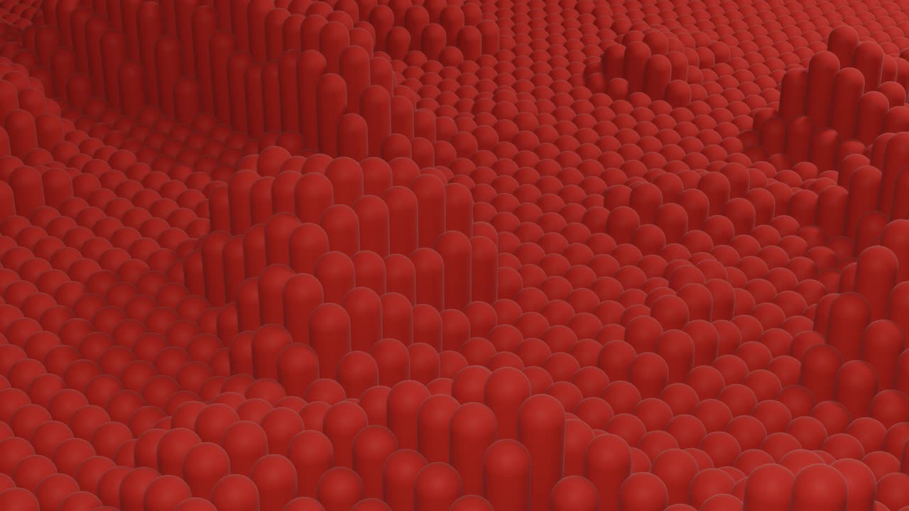 rojo red 3d formas movimiento ondulado. mínimo movimiento gráfico animación en bucle