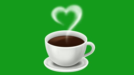 coffee cup motion graphics with green screen background