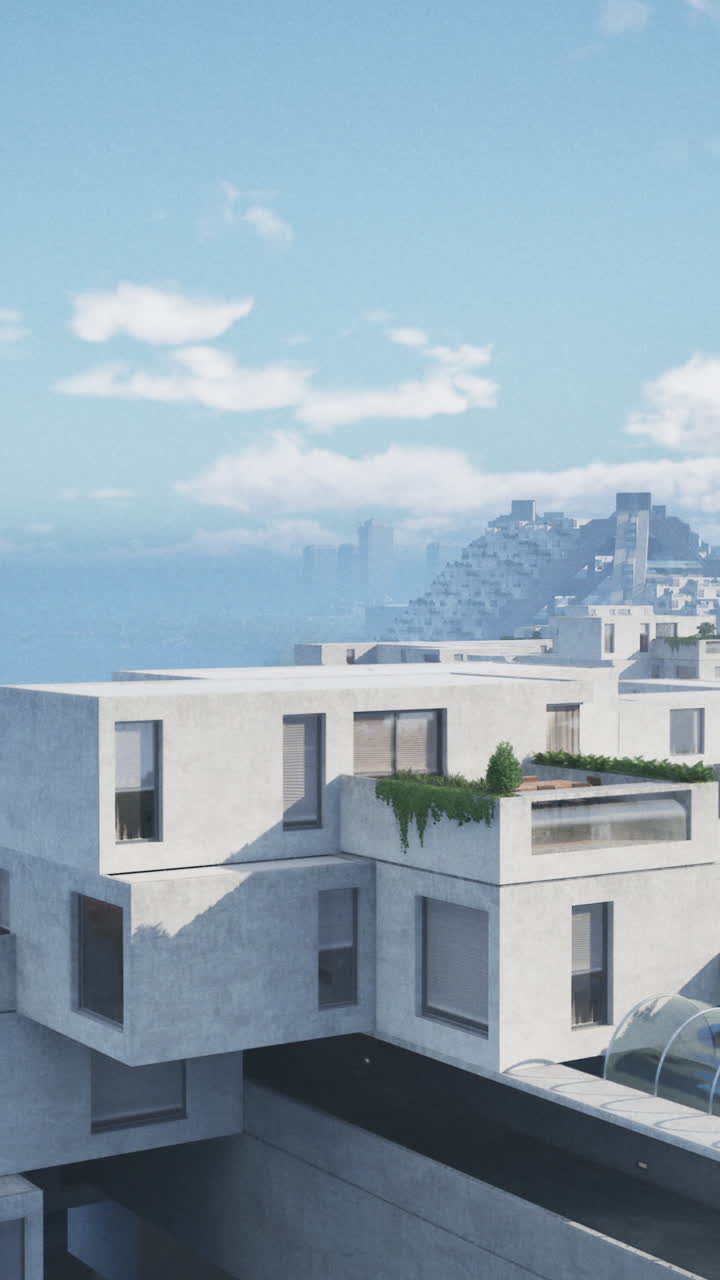 современная архитектура с видом на городской пейзаж