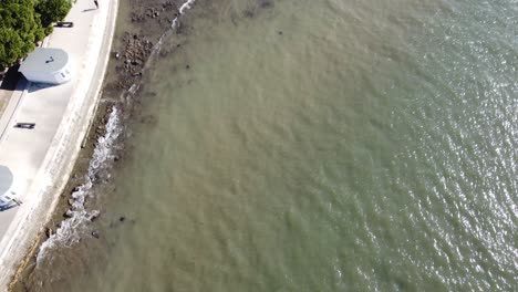 seashore in lisbon portugal 4k drone shot