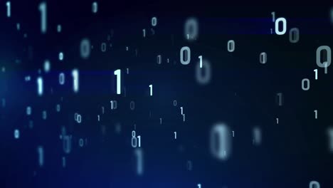 4k blue digital coding animation seamless loop.