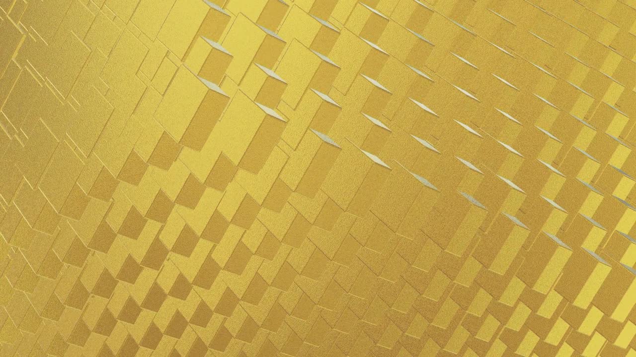abstracto geométrico fondo dorado azulejos de papel de aluminio textura de bucle sin costura fondo renderizado en 3d