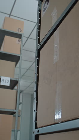 warehouse storage with cardboard boxes