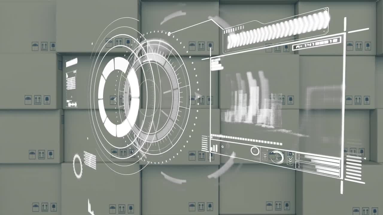 카드보드 상자  ⁇ 어리 위의 데이터 처리 애니메이션