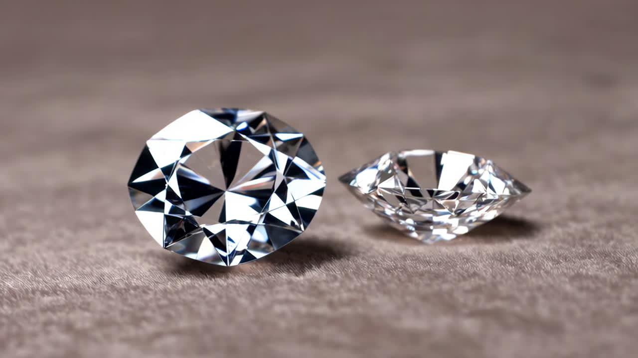 Close-up of Two Exquisite Diamonds