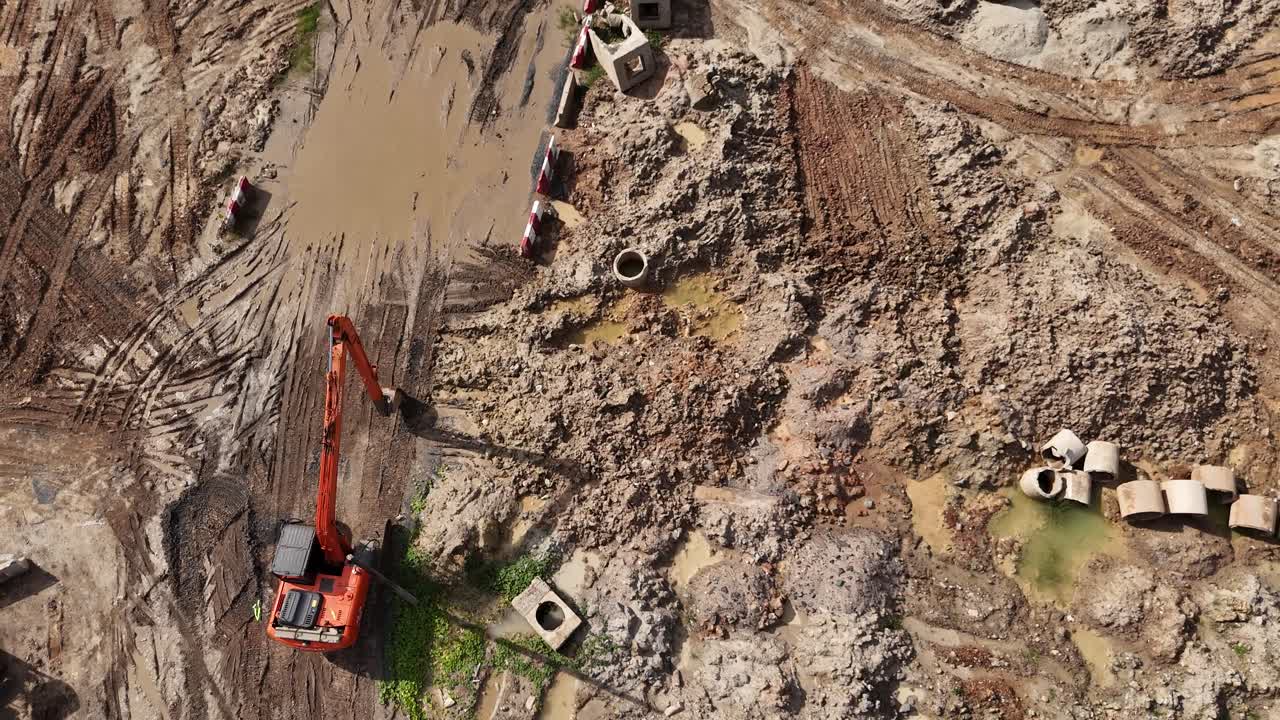 vista aérea del sitio de construcción