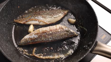 pan-fried mackerel with garlic and herbs