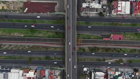 aerial hyperlapse of an avenue with moving cars, mexico city