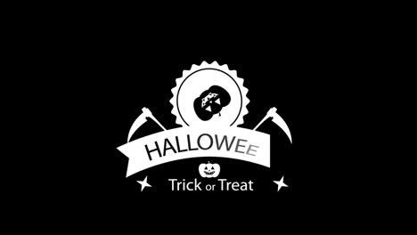 Fröhliches-Halloween-Wortbewegungsgrafikvideo,-Transparenter-Hintergrund-Mit-Alphakanal