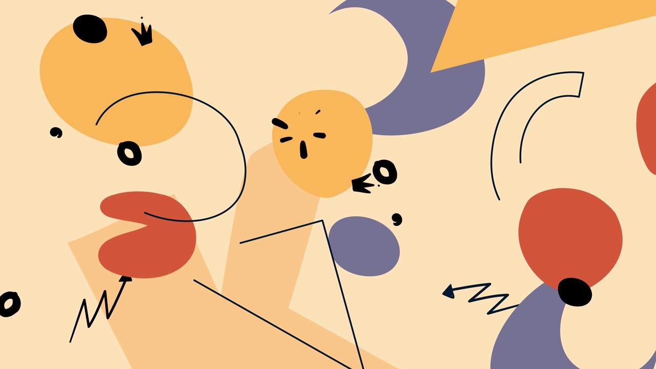 Sømløs Loop af Abstrakte Animerede Geometriske og Organiske Former