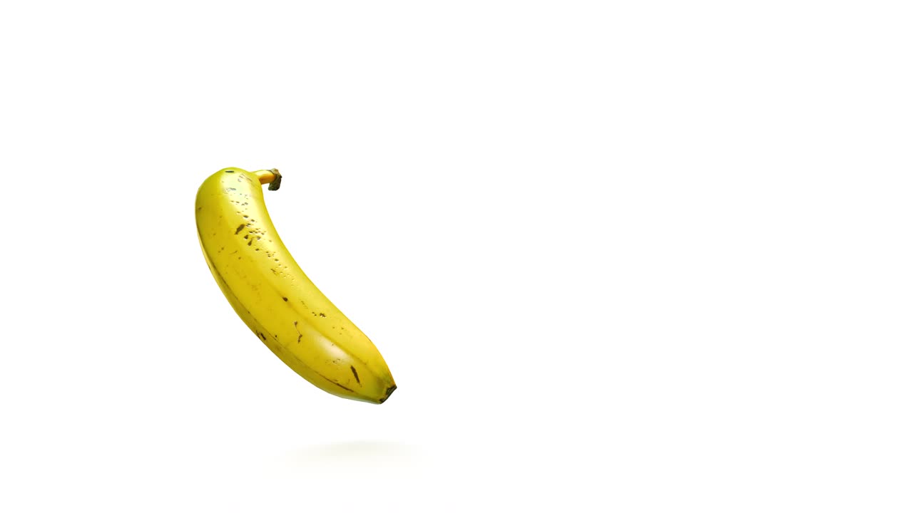 Banana rotating seamless loop white background