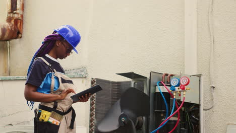 electrician servicing hvac system