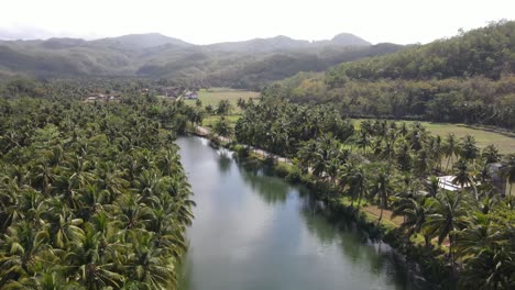 aerial view of a large river in pacitan district, east java, indonesia