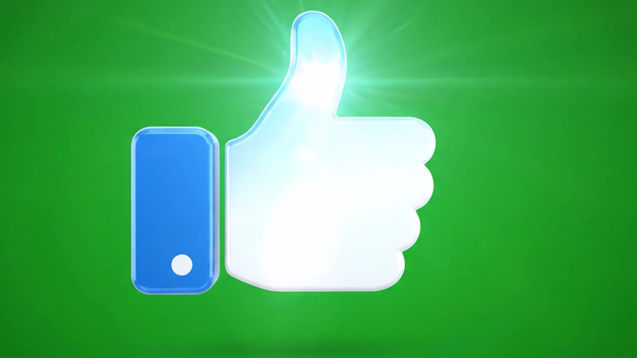 A Vibrant Representation of a Thumbs Up Gesture Symbolizing Approval and Engagement on Social Media, Set Against an Eye-Catching Green Background.