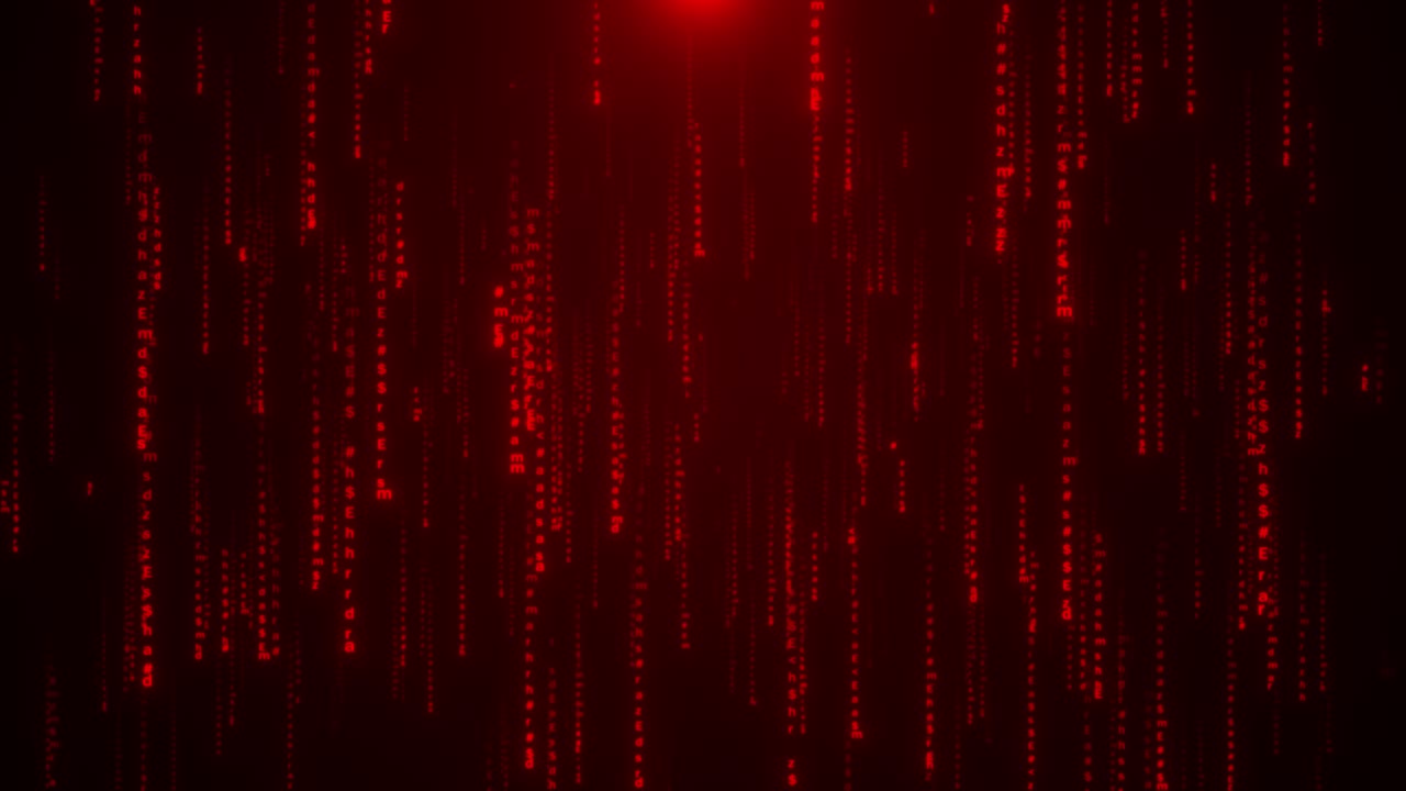 Binary code red ai futuristic abstract dark fast moving binary computer data cyberspace technology