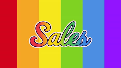 animación de las ventas sobre la bandera del arco iris