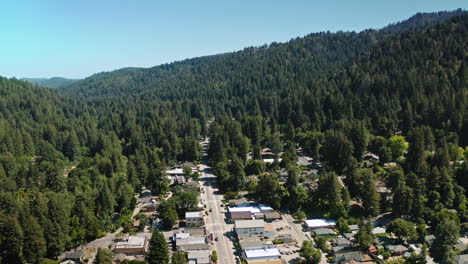 drone view of downtown boulder creek, ca