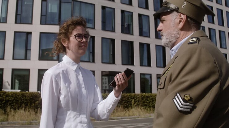 Man and woman having a conversation