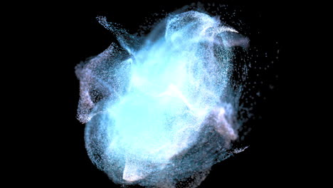 flowing and glowing particles with black background, 3d rendering.