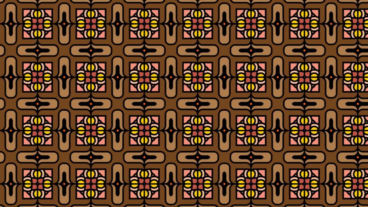 Abstract background animation scrolling right pink mauve and green mandala