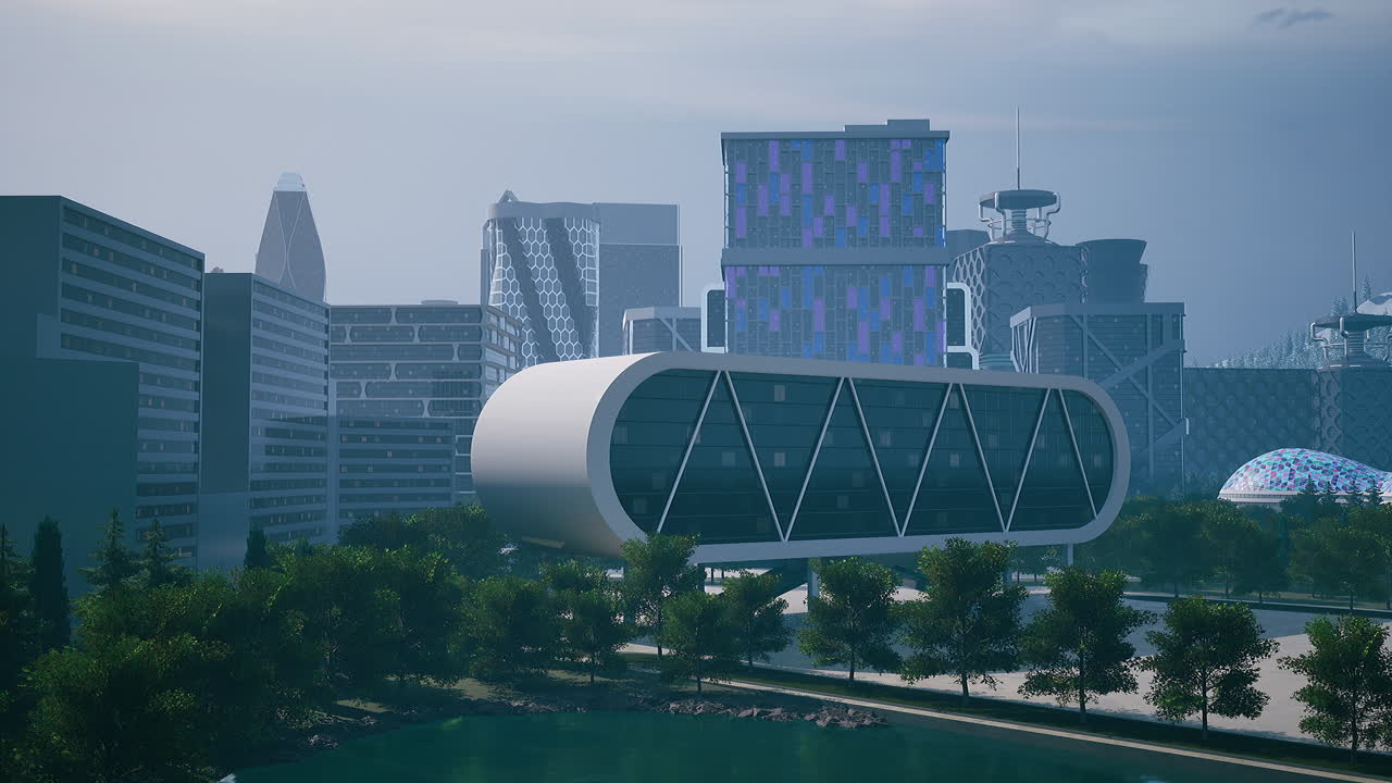 높은 건물로 가득 찬 현대 도시 풍경