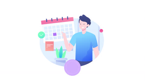 personaje programando una cita